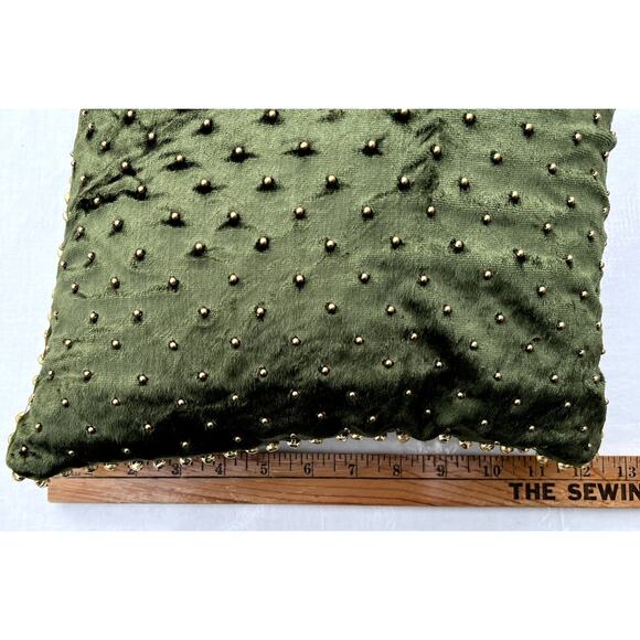 Festive Pillow Lot 2 Crate & Barrel Pier 1 Beaded Jingle Bells Removable Covers - Picture 10 of 16